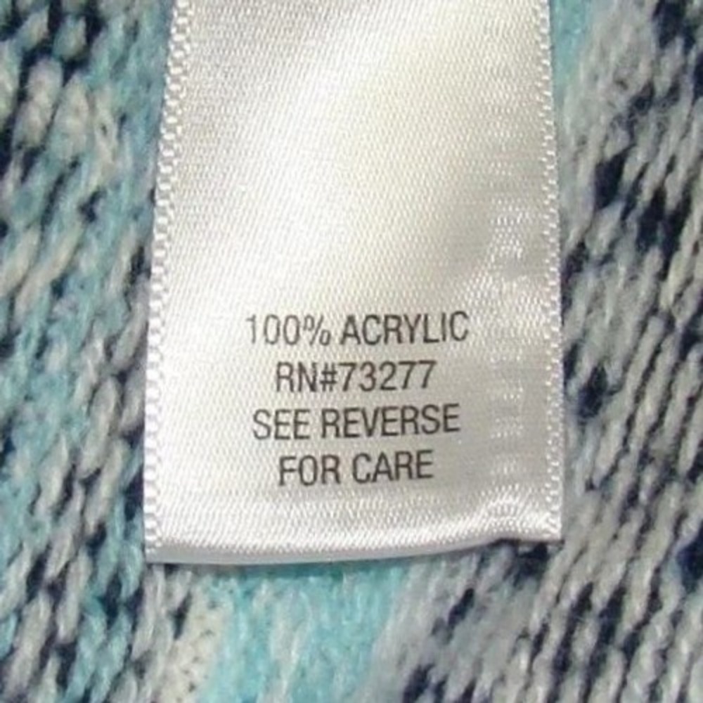 Croft‎ & Barrow $54 XXL Navy Teal White Fair Isle Button Front Knit Sweater - Picture 8 of 12